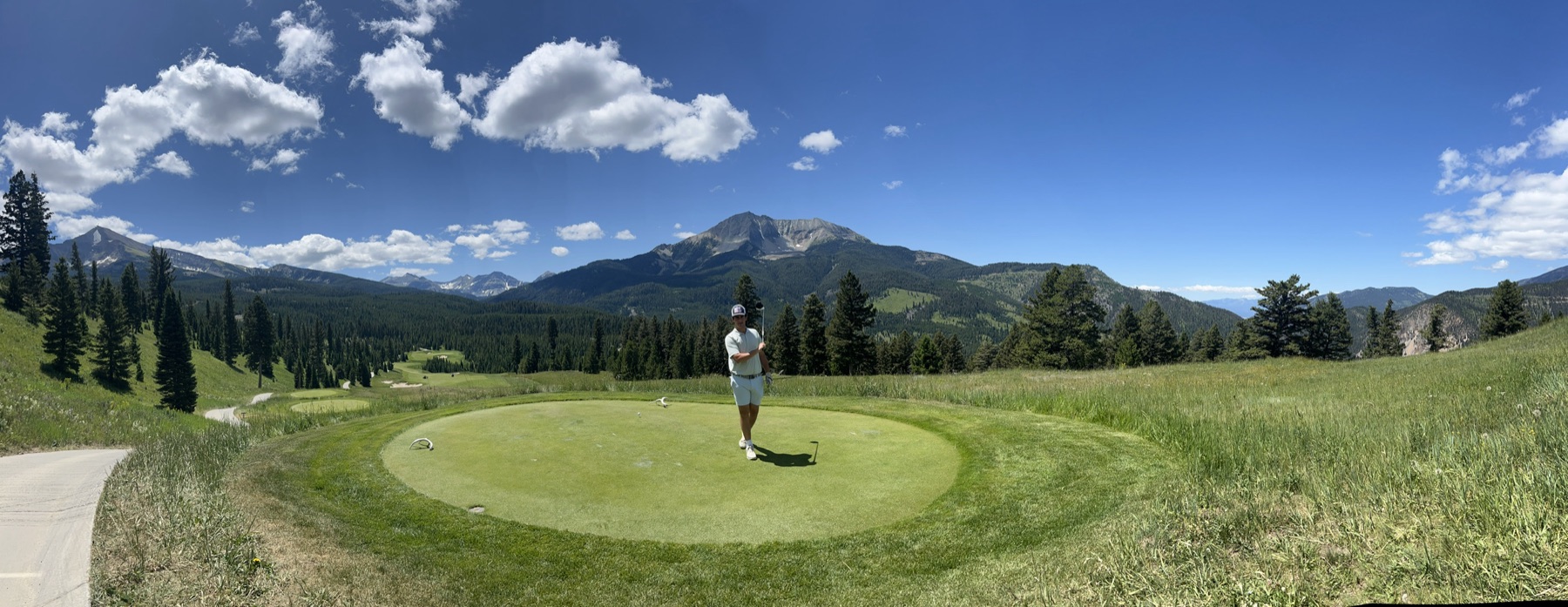 Ben Horwitz golfing in the mountains
