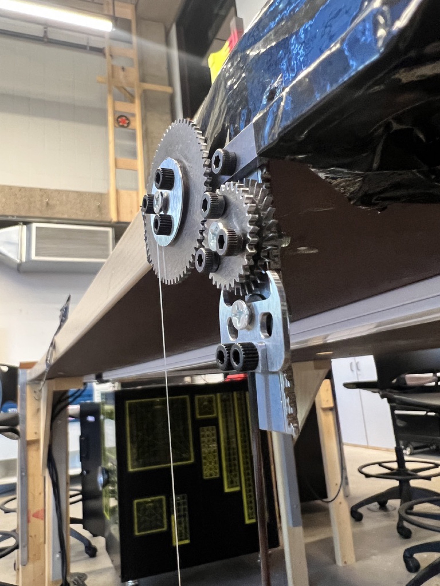 Escapement mechanism, close up