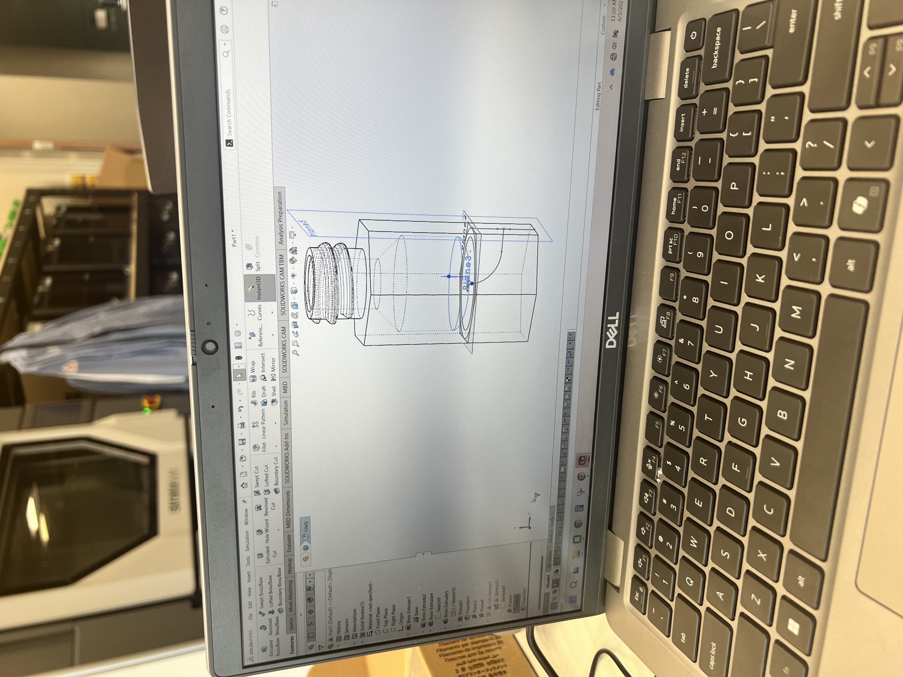 Early CAD iteration of the reaction chamber