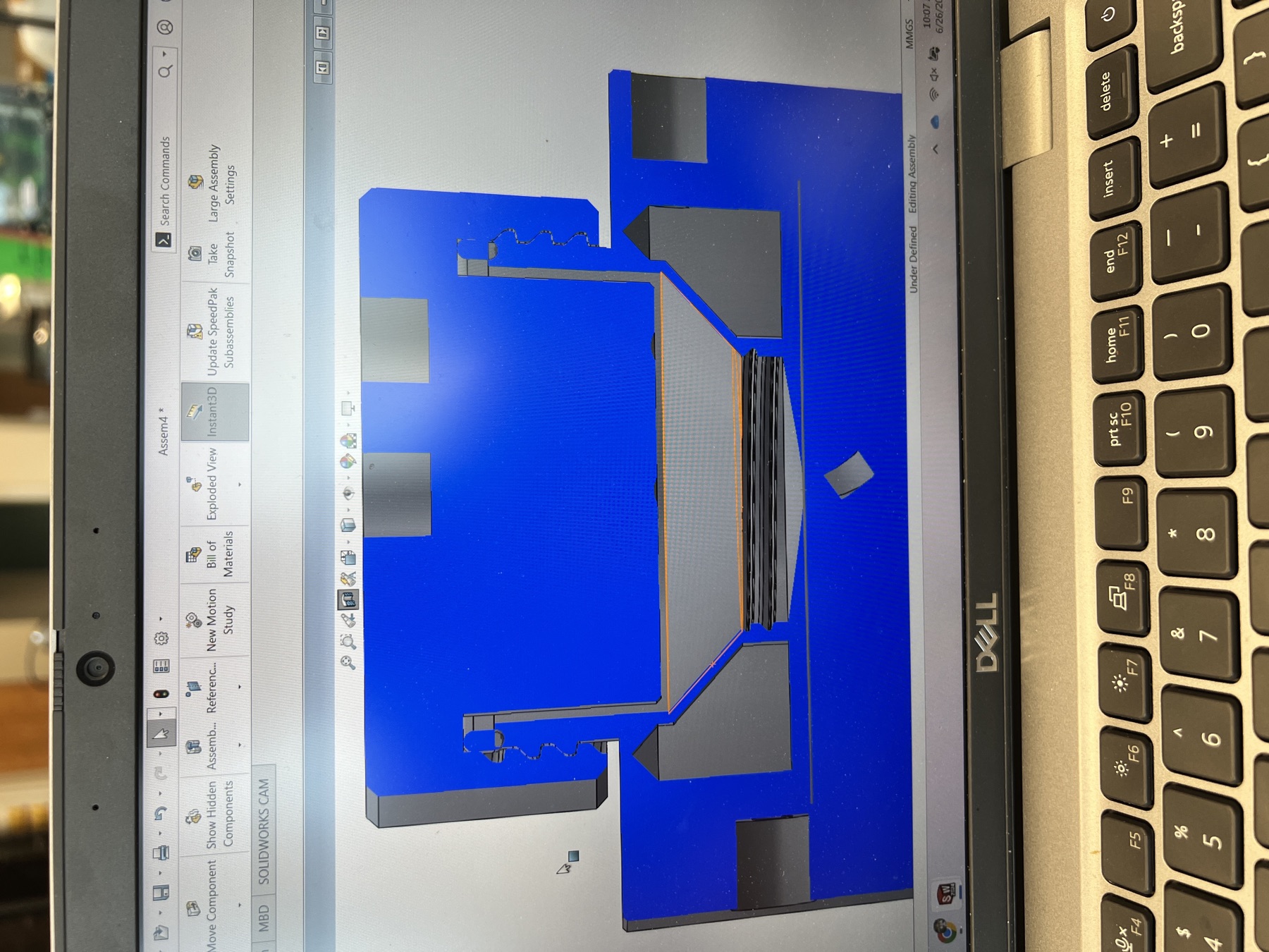 CAD cross-section showing the filter assembly